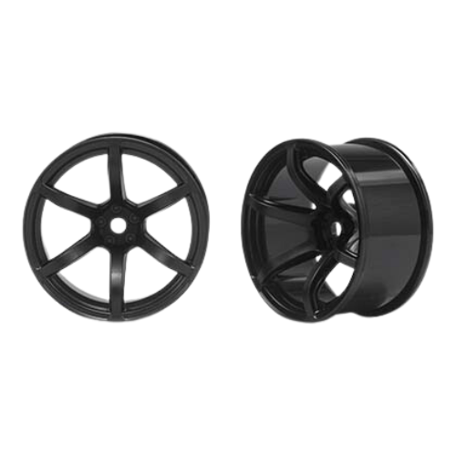 Racing Performer 6 Spoke Drift Wheels (12mm Hex) (Black) (8mm Offset)