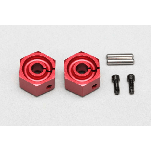 Y2-011CR8A Yokomo Clamping Wheel Hubs (Red) (8.0mm)