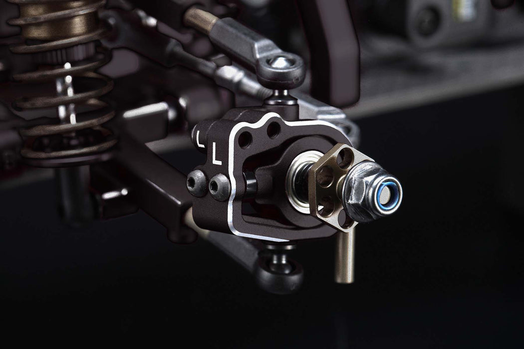 RD-415SAB Yokomo Aluminum Adjustable Front Steering Block Set (Black)