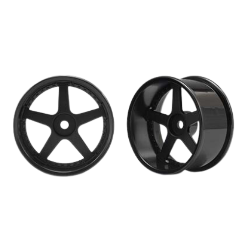 Racing Performer 5 Spoke Drift Wheels (12mm Hex) (Black) (8mm Offset)