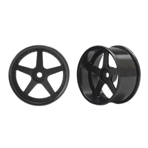 Racing Performer 5 Spoke Drift Wheels (12mm Hex) (Black) (6mm Offset)
