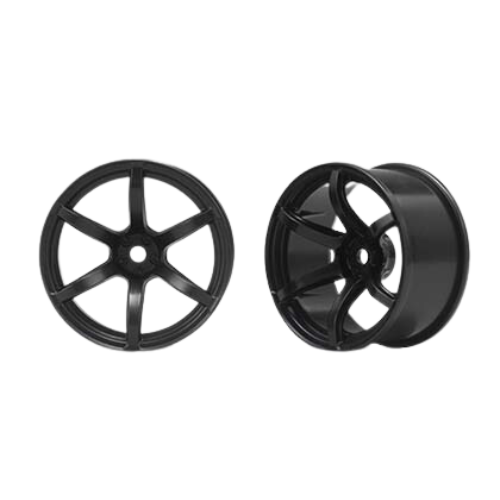 Racing Performer 6 Spoke Drift Wheels (12mm Hex) (Black) (6mm Offset)