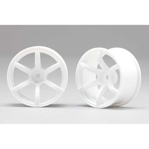 Racing Performer 6 Spoke Drift Wheels (12mm Hex) (White) (6mm Offset)