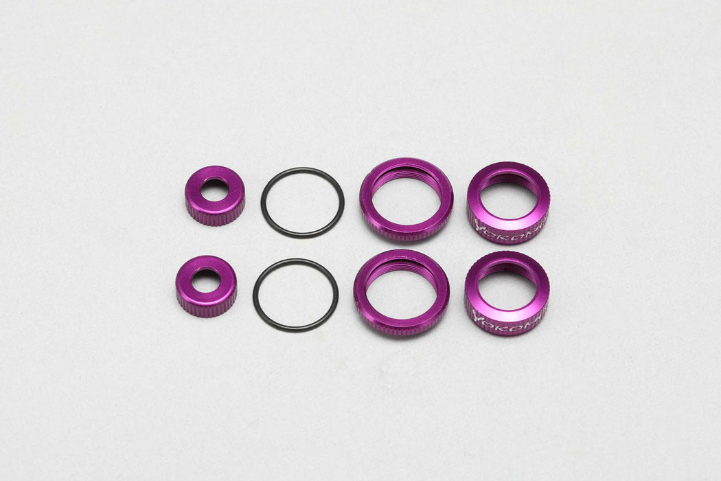 Y2-S4CPA Yokomo SLF Shock O-Ring Cap/Adjust Nut/Cap Nut (Purple)