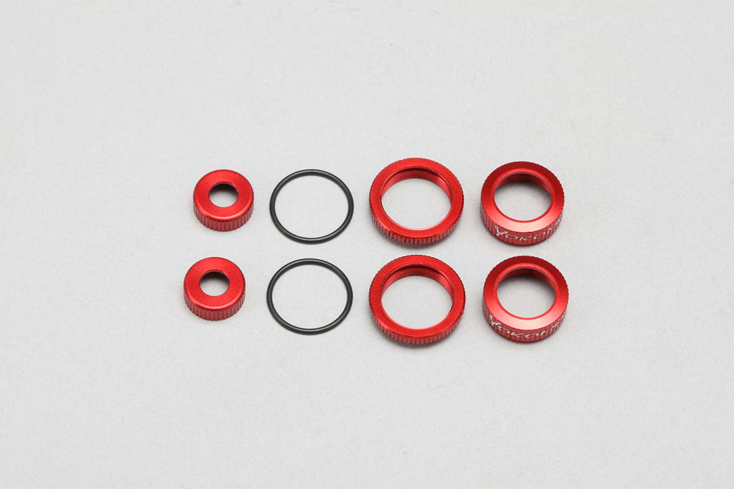 Y2-S4CRA Yokomo SLF Shock O-Ring Cap/Adjust Nut/Cap Nut (Red)