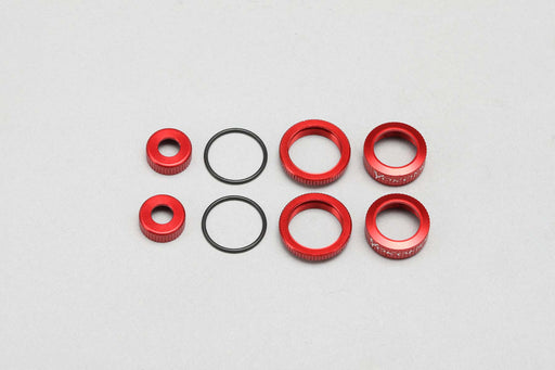Y2-S4CRA Yokomo SLF Shock O-Ring Cap/Adjust Nut/Cap Nut (Red)