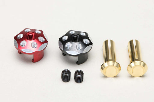 Yokomo Aluminum Battery Plug Grips (Red/Black) w/4mm Bullet Plugs