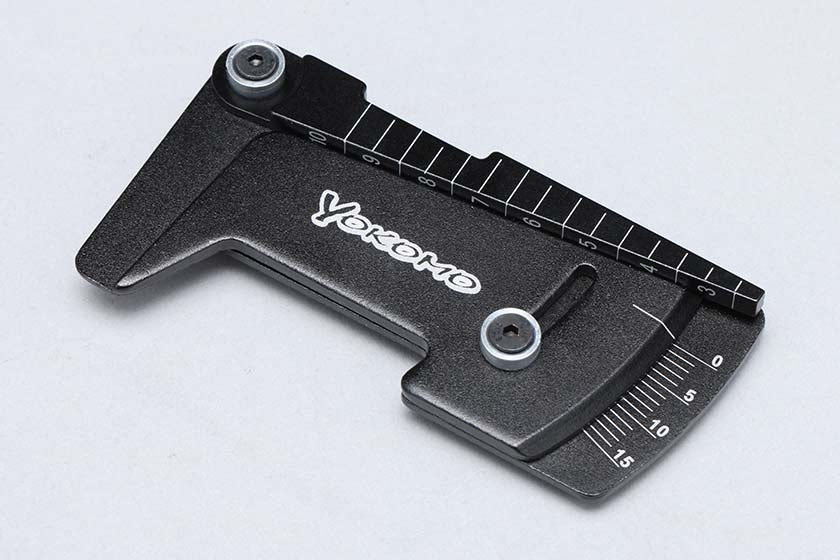 Yokomo Aluminum Ride Height & Camber Gauge (Black)