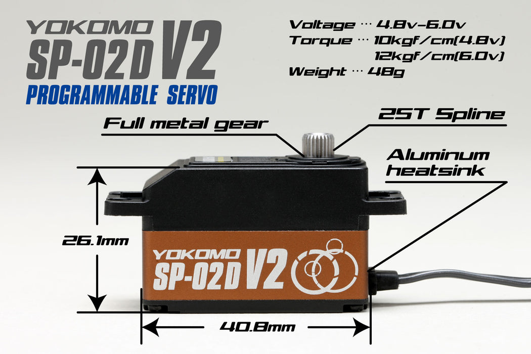 Yokomo SP-02D V2 Programable Digital Low Profile RWD Drift Servo (Bronze)