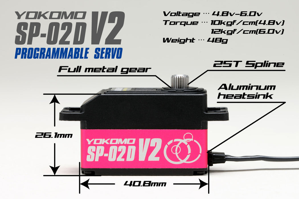 Yokomo SP-02D V2 Programable Digital Low Profile RWD Drift Servo (Pink)