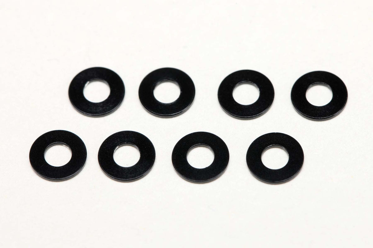 ZC-A2505BA Yokomo 2.5x5x0.5mm Aluminum Shims (Black) (8) — RC Pit Lane