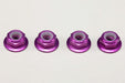 ZC-N4AFLPU Yokomo M4 Flanged Aluminum Low Profile Nylon Lock Nuts (Purple)