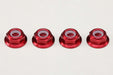ZC-N4AFLR Yokomo M4 Flanged Aluminum Low Profile Nylon Lock Nuts (Red)