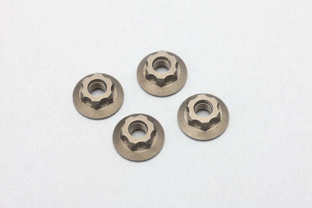ZC-N4FLTA Yokomo M4 Aluminum Serrated Flanged Nut (4)