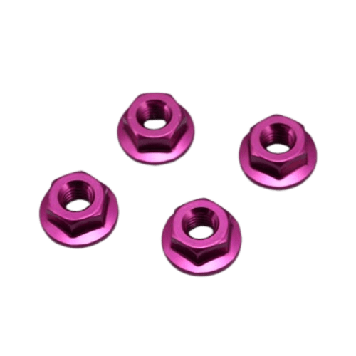 ZC-N4FPA Yokomo M4 Aluminum Serrated Flanged Nut (Purple) (4)