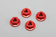 ZC-N4FRA Yokomo M4 Aluminum Serrated Flanged Nut (Red)